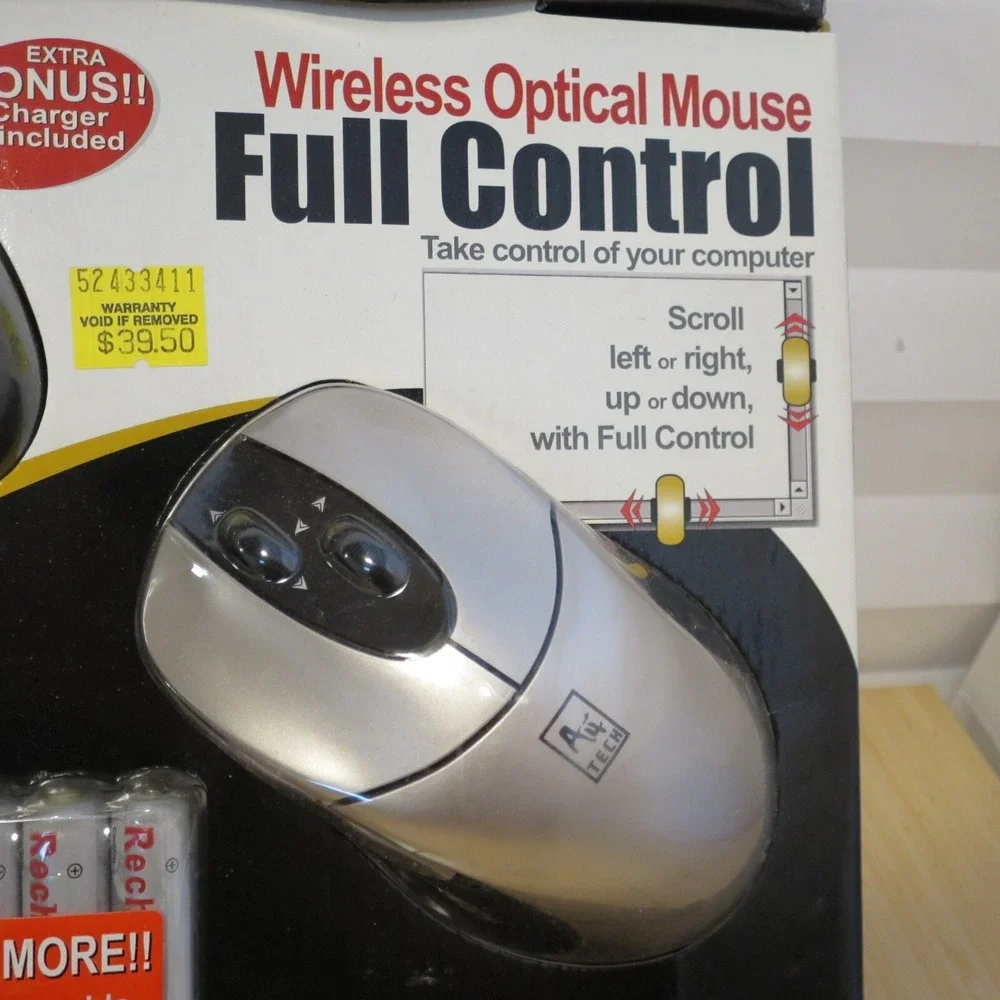 NOS - A4 Tech RFOP-49 RP-649 X800 Wireless Optical Mouse with Dual Scroll Wheels